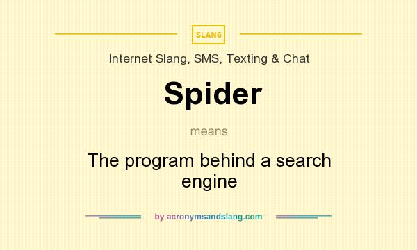What does Spider mean? It stands for The program behind a search engine