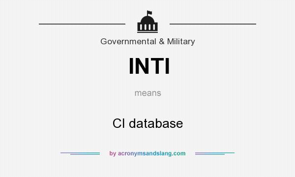 What does INTI mean? It stands for CI database