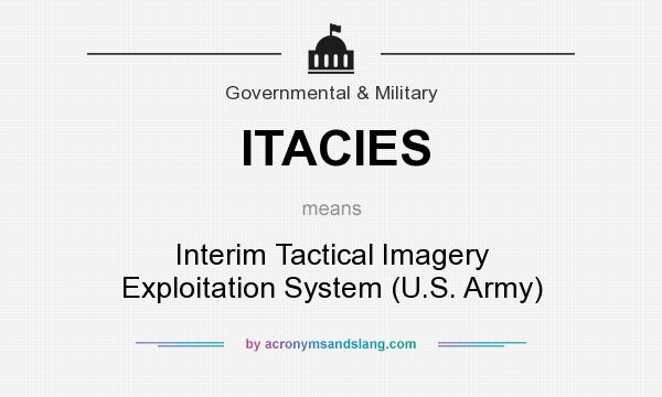 What does ITACIES mean? It stands for Interim Tactical Imagery Exploitation System (U.S. Army)