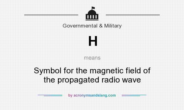 What does H mean? It stands for Symbol for the magnetic field of the propagated radio wave