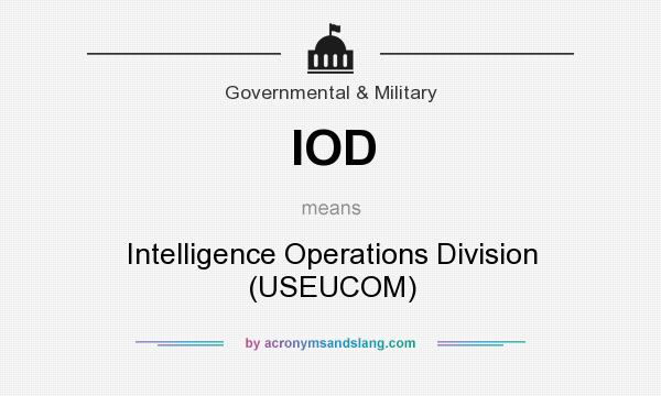 What does IOD mean? It stands for Intelligence Operations Division (USEUCOM)