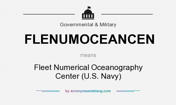 What does FLENUMOCEANCEN mean? It stands for Fleet Numerical Oceanography Center (U.S. Navy)