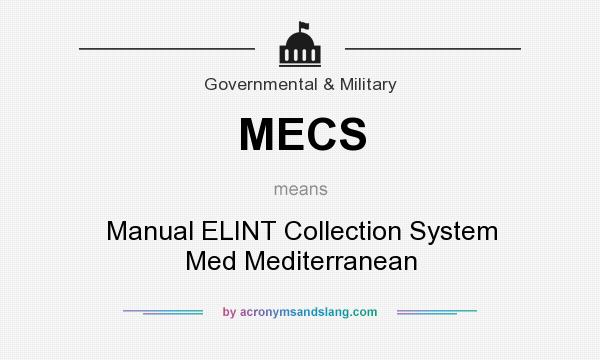 What does MECS mean? It stands for Manual ELINT Collection System Med Mediterranean
