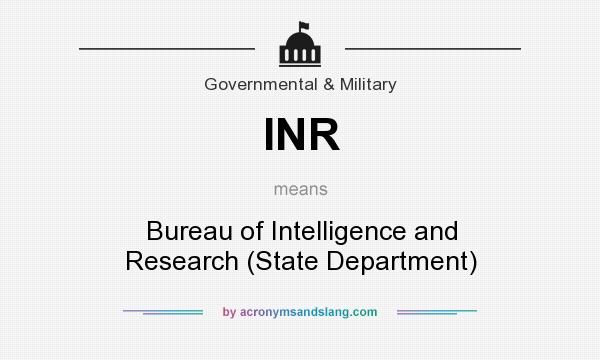 What does INR mean? It stands for Bureau of Intelligence and Research (State Department)