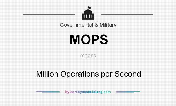 What does MOPS mean? It stands for Million Operations per Second