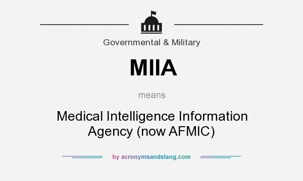 What does MIIA mean? It stands for Medical Intelligence Information Agency (now AFMIC)