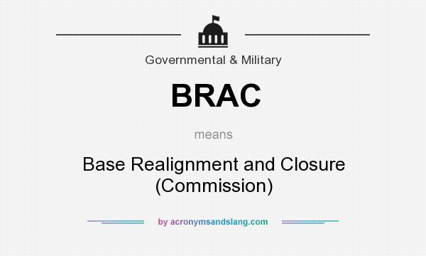 What does BRAC mean? It stands for Base Realignment and Closure (Commission)