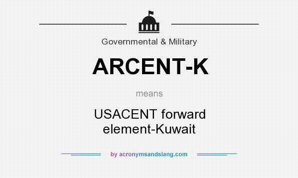 What does ARCENT-K mean? It stands for USACENT forward element-Kuwait