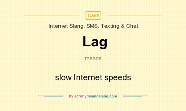 What does Lag mean? It stands for slow Internet speeds