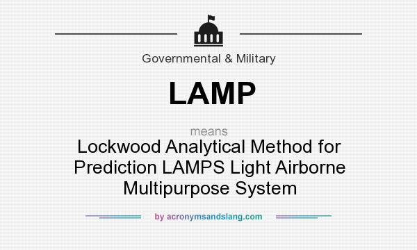What does LAMP mean? It stands for Lockwood Analytical Method for Prediction LAMPS Light Airborne Multipurpose System