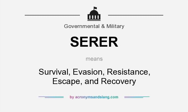 What does SERER mean? It stands for Survival, Evasion, Resistance, Escape, and Recovery