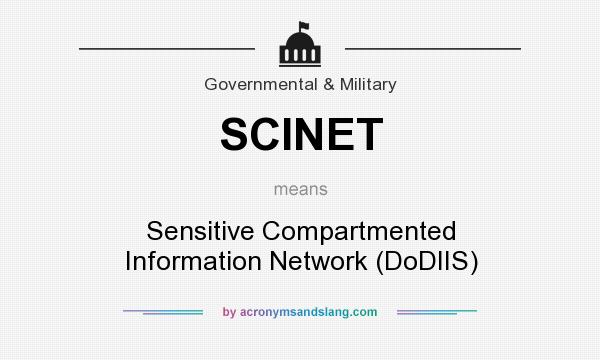 What does SCINET mean? It stands for Sensitive Compartmented Information Network (DoDIIS)