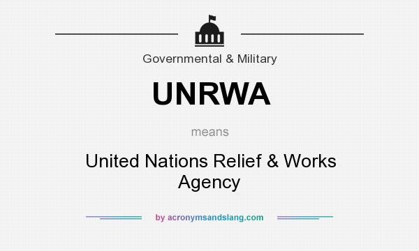 What does UNRWA mean? It stands for United Nations Relief & Works Agency