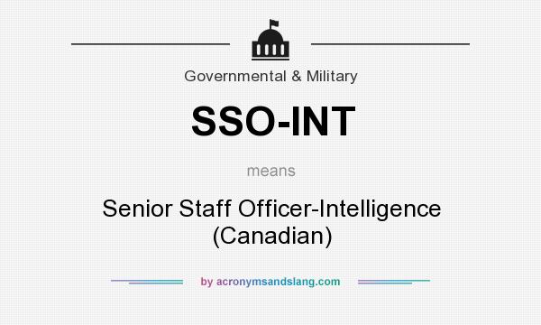 What does SSO-INT mean? It stands for Senior Staff Officer-Intelligence (Canadian)