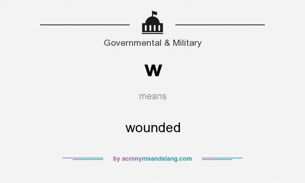 What does w mean? It stands for wounded