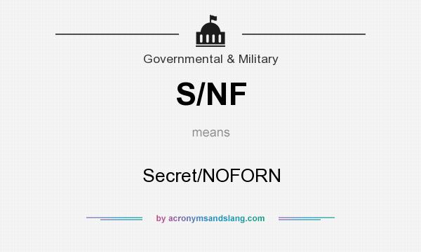 What does S/NF mean? It stands for Secret/NOFORN