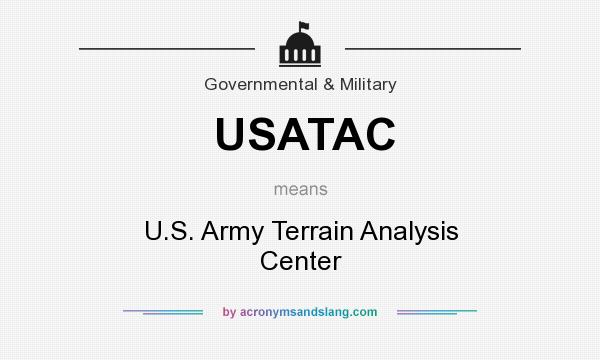 What does USATAC mean? It stands for U.S. Army Terrain Analysis Center
