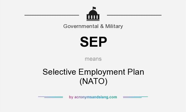 What does SEP mean? It stands for Selective Employment Plan (NATO)