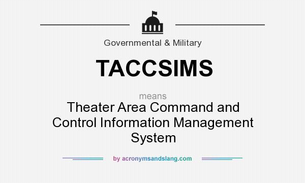 What does TACCSIMS mean? It stands for Theater Area Command and Control Information Management System