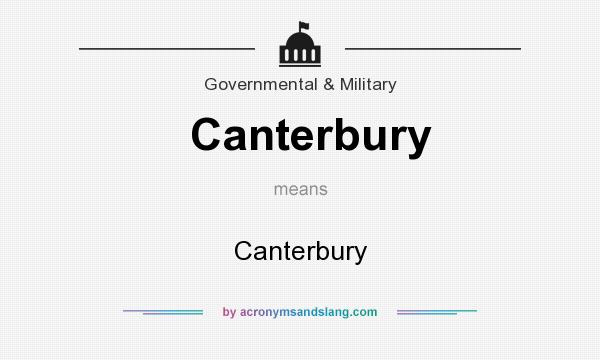 What does Canterbury mean? It stands for Canterbury