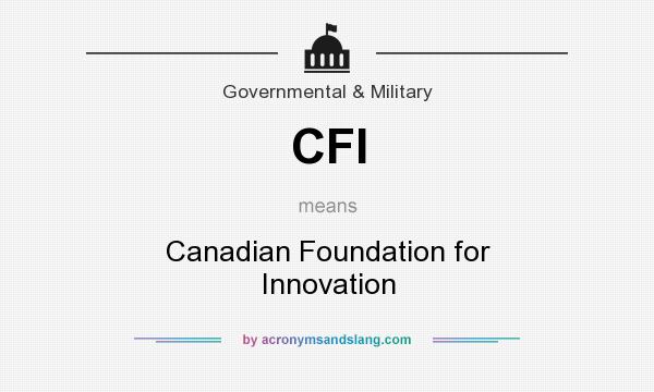 What does CFI mean? It stands for Canadian Foundation for Innovation