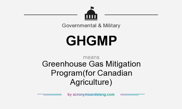 What does GHGMP mean? It stands for Greenhouse Gas Mitigation Program(for Canadian Agriculture)