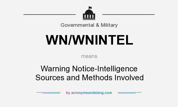 What does WN/WNINTEL mean? It stands for Warning Notice-Intelligence Sources and Methods Involved