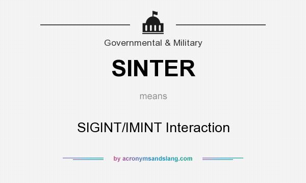 What does SINTER mean? It stands for SIGINT/IMINT Interaction