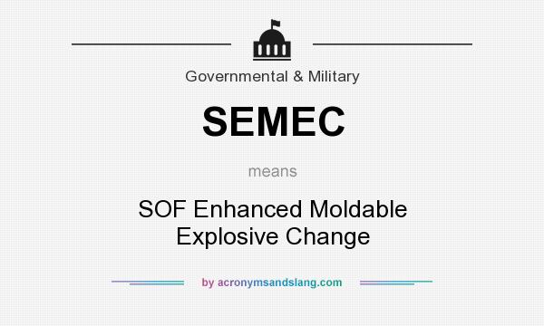 What does SEMEC mean? It stands for SOF Enhanced Moldable Explosive Change