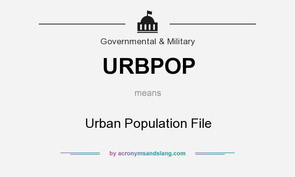 What does URBPOP mean? It stands for Urban Population File