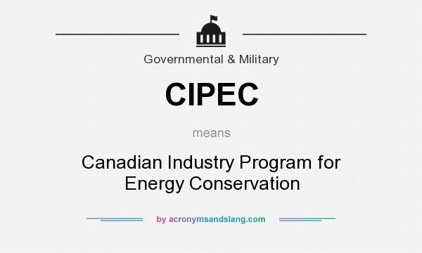 What does CIPEC mean? It stands for Canadian Industry Program for Energy Conservation