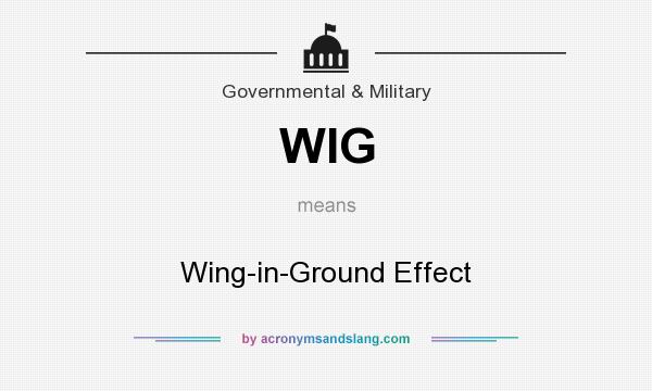 What does WIG mean? It stands for Wing-in-Ground Effect