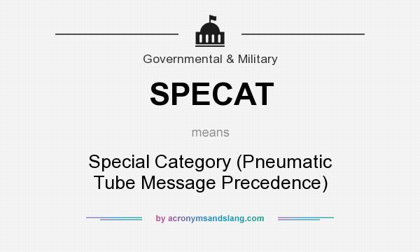 What does SPECAT mean? It stands for Special Category (Pneumatic Tube Message Precedence)