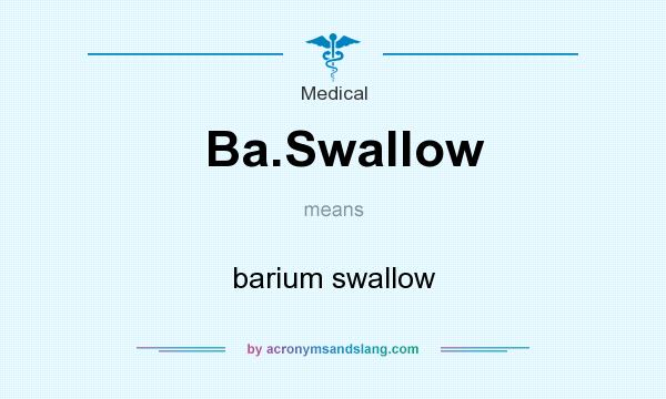 What does Ba.Swallow mean? It stands for barium swallow