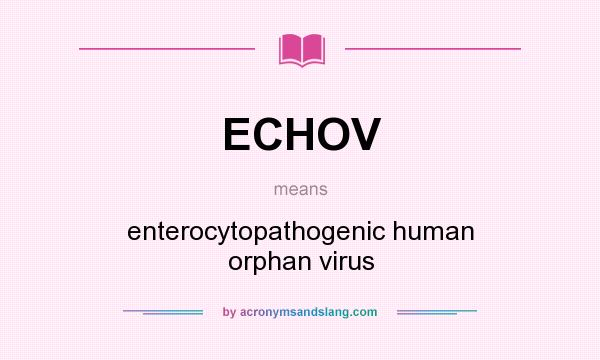 What does ECHOV mean? It stands for enterocytopathogenic human orphan virus