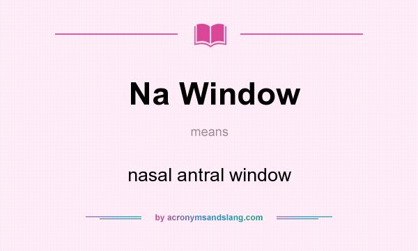 What does Na Window mean? It stands for nasal antral window