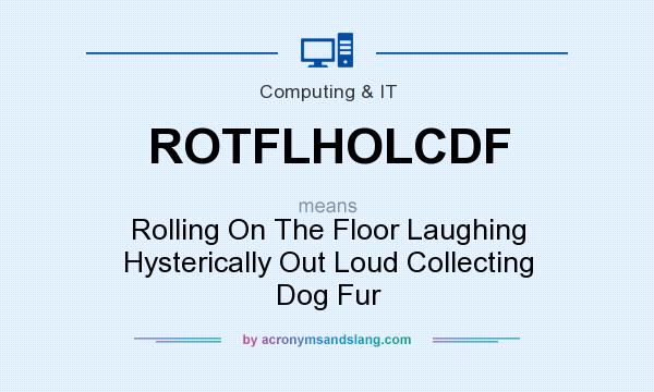 What does ROTFLHOLCDF mean? It stands for Rolling On The Floor Laughing Hysterically Out Loud Collecting Dog Fur