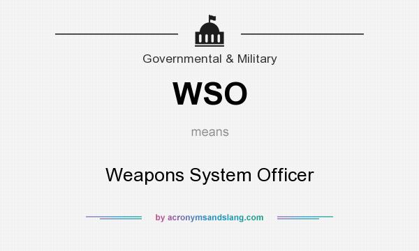 What does WSO mean? It stands for Weapons System Officer