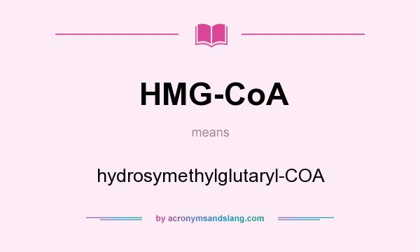 What does HMG-CoA mean? It stands for hydrosymethylglutaryl-COA