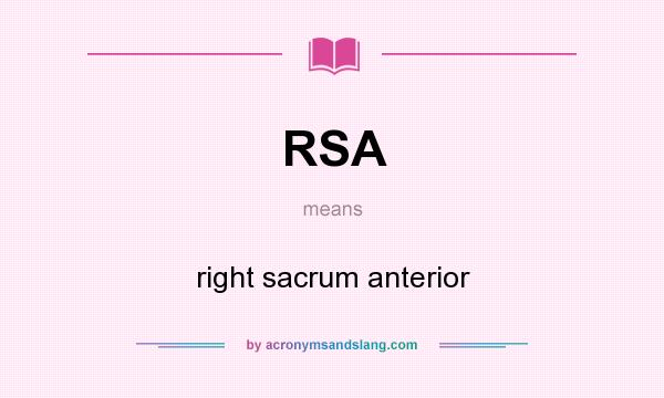 What does RSA mean? It stands for right sacrum anterior