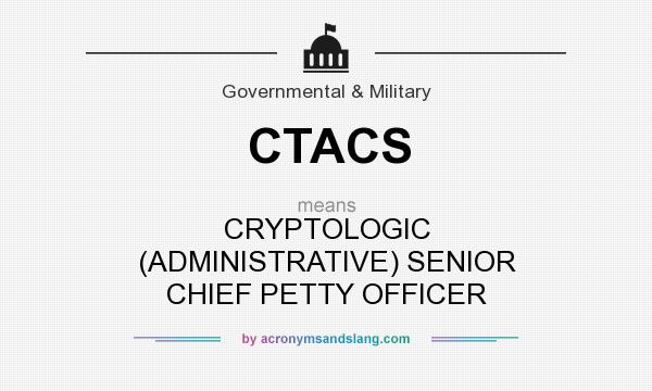 What does CTACS mean? It stands for CRYPTOLOGIC (ADMINISTRATIVE) SENIOR CHIEF PETTY OFFICER