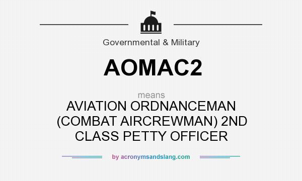 What does AOMAC2 mean? It stands for AVIATION ORDNANCEMAN (COMBAT AIRCREWMAN) 2ND CLASS PETTY OFFICER