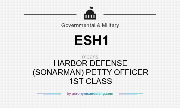 What does ESH1 mean? It stands for HARBOR DEFENSE (SONARMAN) PETTY OFFICER 1ST CLASS