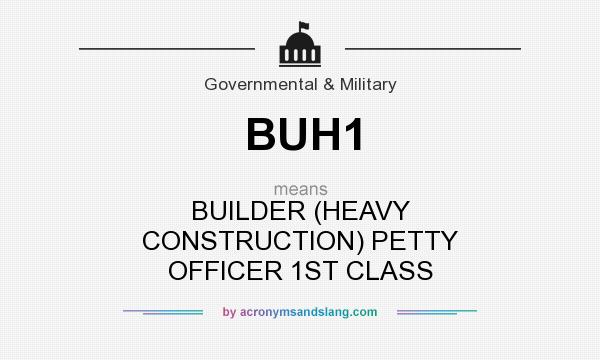 What does BUH1 mean? It stands for BUILDER (HEAVY CONSTRUCTION) PETTY OFFICER 1ST CLASS