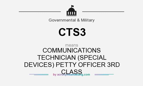 What does CTS3 mean? It stands for COMMUNICATIONS TECHNICIAN (SPECIAL DEVICES) PETTY OFFICER 3RD CLASS