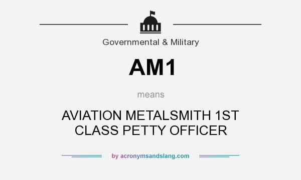 What does AM1 mean? It stands for AVIATION METALSMITH 1ST CLASS PETTY OFFICER