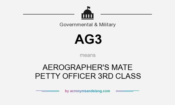 What does AG3 mean? It stands for AEROGRAPHER`S MATE PETTY OFFICER 3RD CLASS