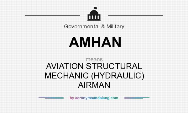 What does AMHAN mean? It stands for AVIATION STRUCTURAL MECHANIC (HYDRAULIC) AIRMAN