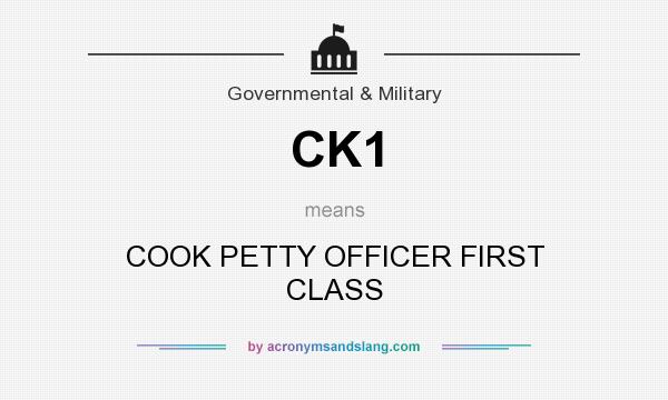 What does CK1 mean? It stands for COOK PETTY OFFICER FIRST CLASS