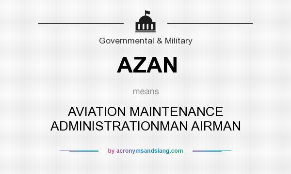 What does AZAN mean? It stands for AVIATION MAINTENANCE ADMINISTRATIONMAN AIRMAN